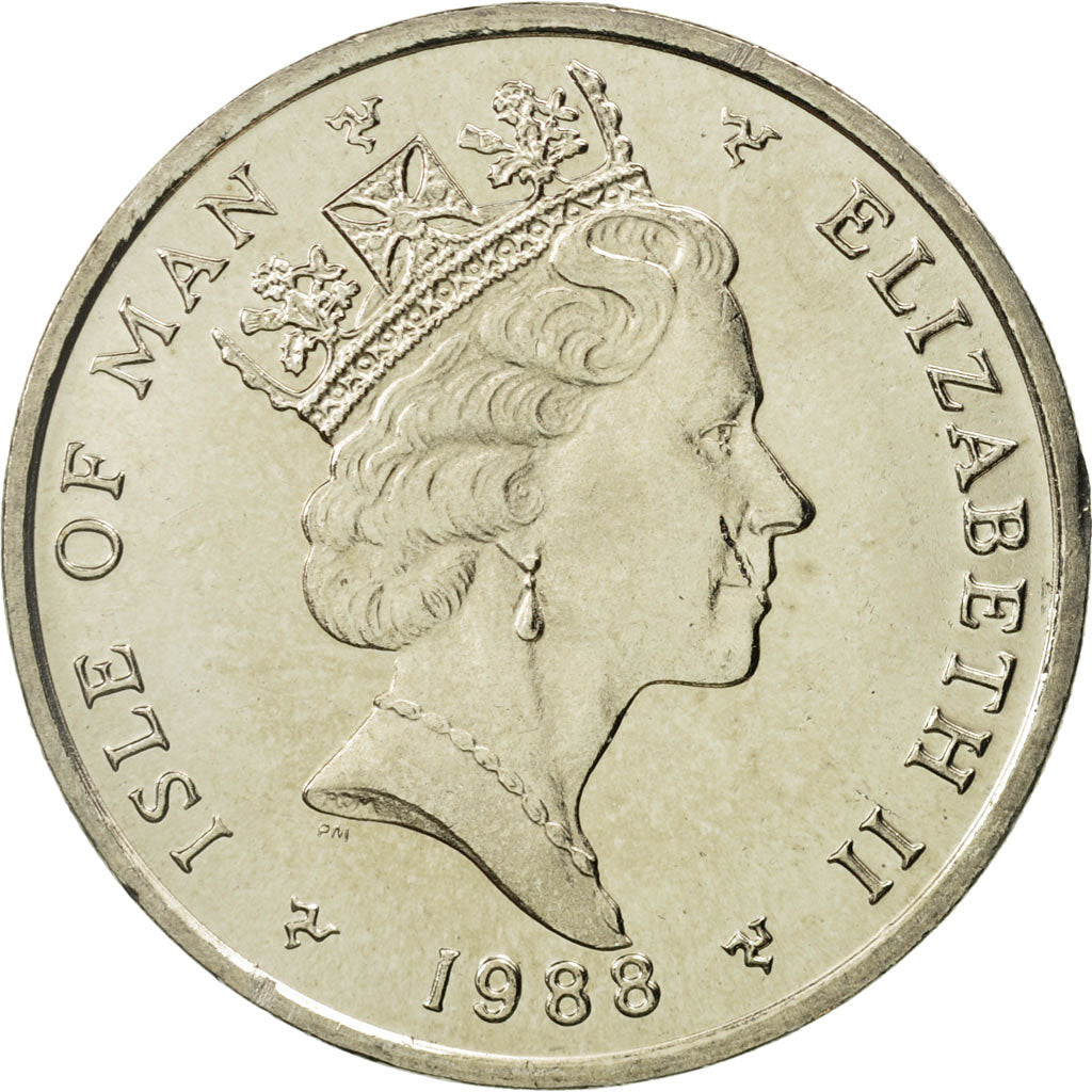 Coin, Isle of Man, Elizabeth II, 10 Pence, 1988, Pobjoy Mint, MS(65-70)