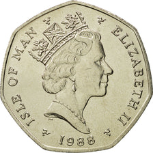 Isle of Man, Elizabeth II, 50 Pence, 1988, Pobjoy Mint, MS(65-70)