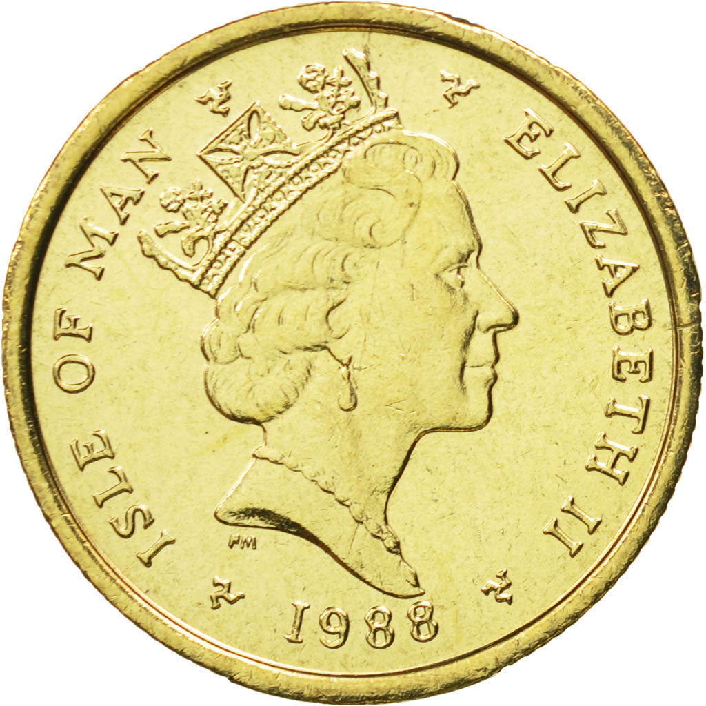 Isle of Man, Elizabeth II, Pound, 1988, Pobjoy Mint, MS(65-70), Nickel-brass