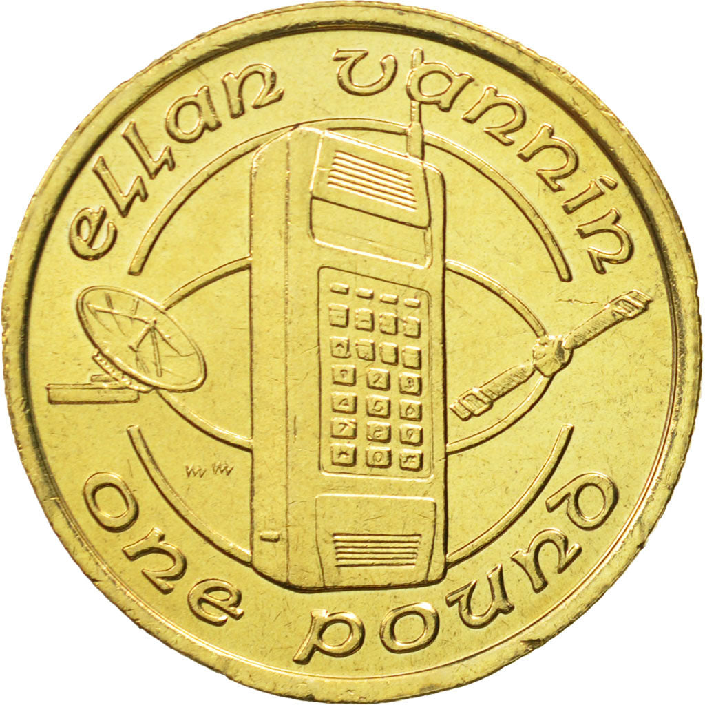 Isle of Man, Elizabeth II, Pound, 1988, Pobjoy Mint, MS(65-70), Nickel-brass