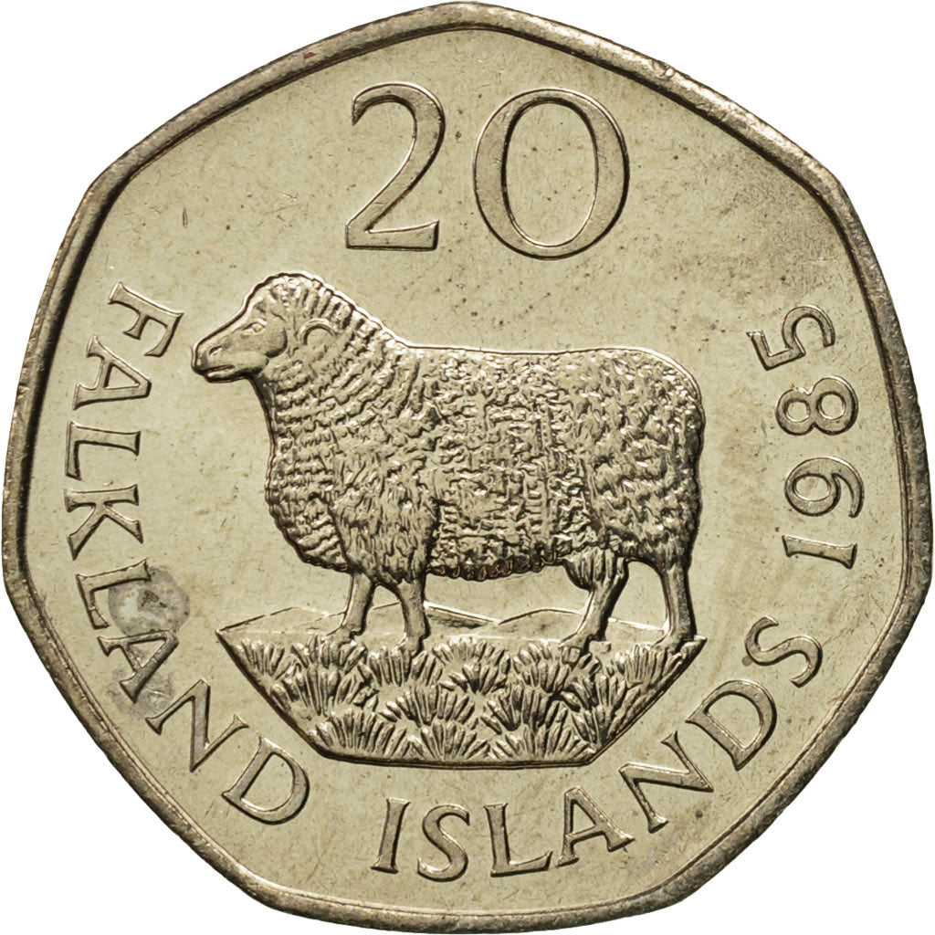Falkland Islands, Elizabeth II, 20 Pence, 1985, MS(65-70), Copper-nickel, KM:17