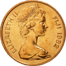 Coin, Fiji, Elizabeth II, 2 Cents, 1982, MS(65-70), Bronze, KM:28