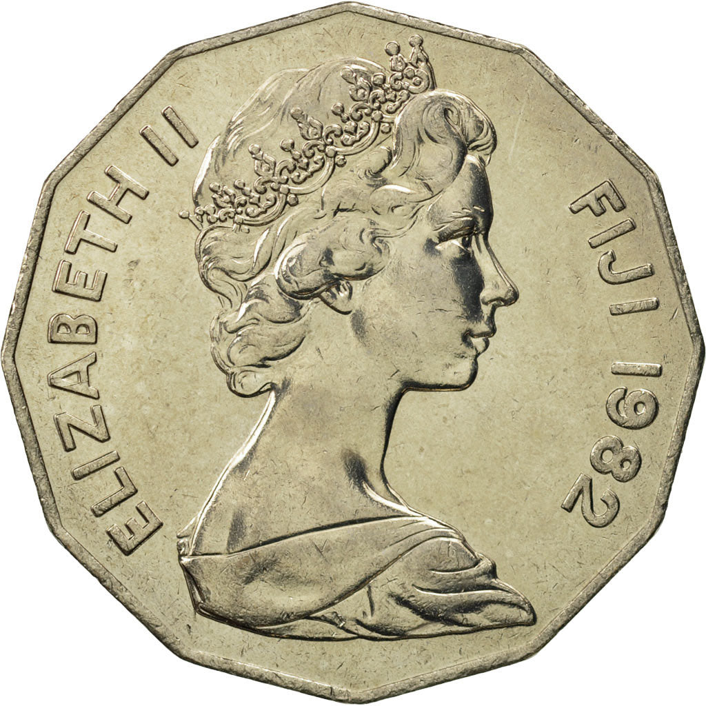Fiji, Elizabeth II, 50 Cents, 1982, MS(65-70), Copper-nickel, KM:36
