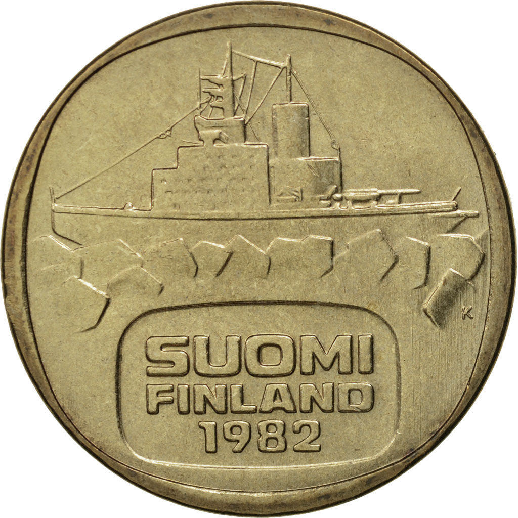 Coin, Finland, 5 Markkaa, 1982, MS(65-70), Aluminum-Bronze, KM:57