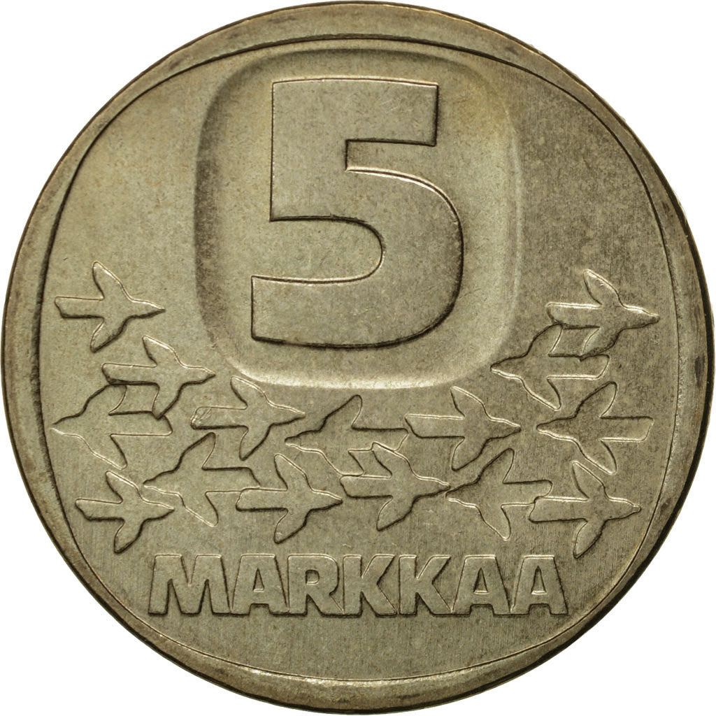 Coin, Finland, 5 Markkaa, 1982, MS(65-70), Aluminum-Bronze, KM:57