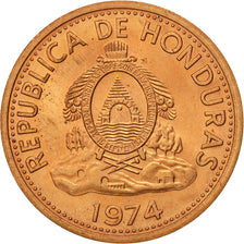 Honduras, 2 Centavos, 1974, SPL+, Acciaio ricoperto in rame, KM:78a