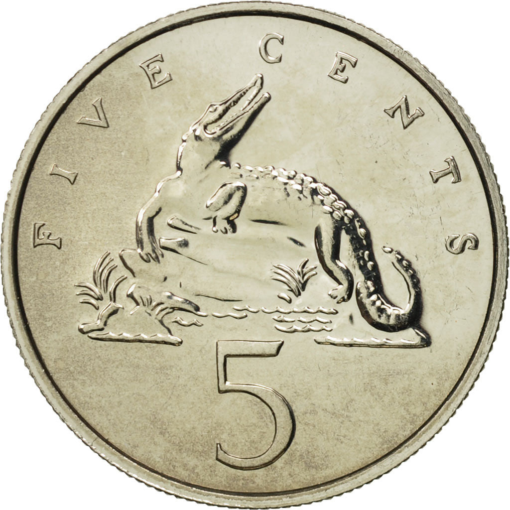 Jamaica, Elizabeth II, 5 Cents, 1980, Franklin Mint, MS(65-70), Copper-nickel