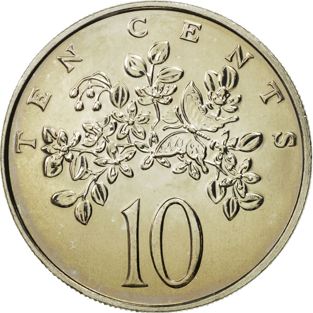 Moneta, Giamaica, Elizabeth II, 10 Cents, 1980, Franklin Mint, USA, FDC