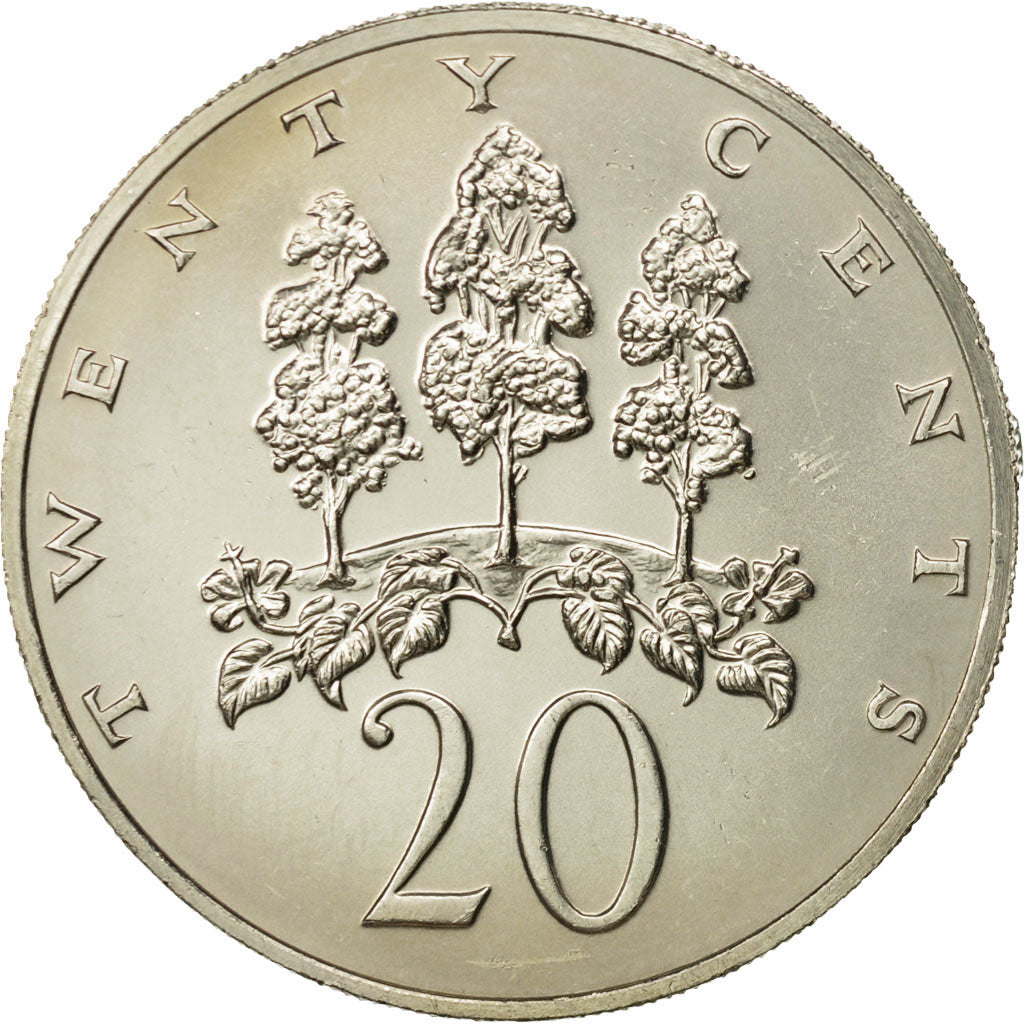 Coin, Jamaica, Elizabeth II, 20 Cents, 1973, Franklin Mint, USA, MS(63)