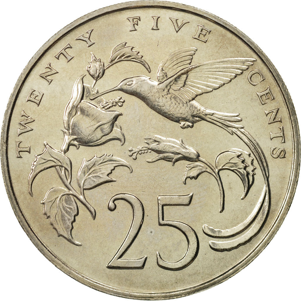 Jamaica, Elizabeth II, 25 Cents, 1975, Franklin Mint, MS(65-70), Copper-nickel