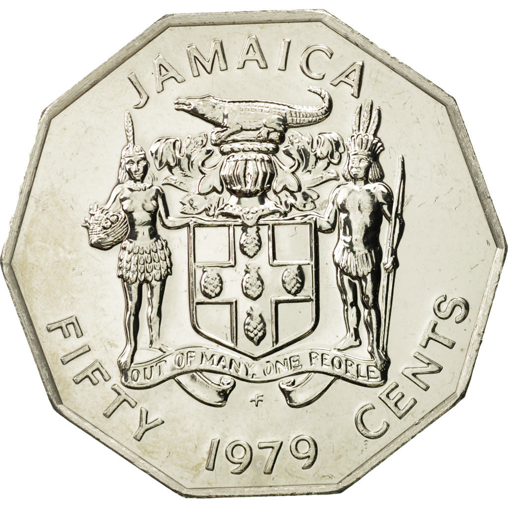 Jamaica, Elizabeth II, 50 Cents, 1979, Franklin Mint, USA, MS(63)