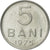 Moneta, Rumunia, 5 Bani, 1975, MS(65-70), Aluminium, KM:92a