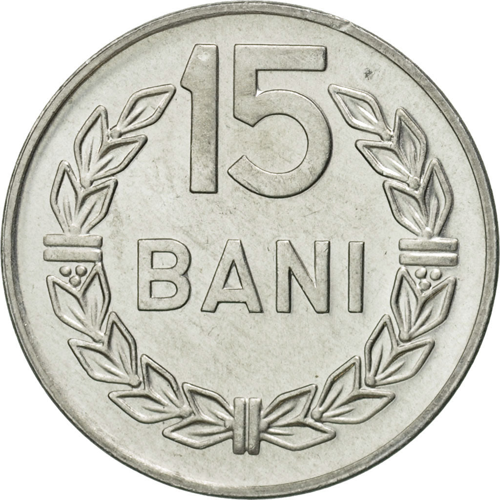 Romania, 15 Bani, 1975, MS(65-70), Aluminum, KM:93a