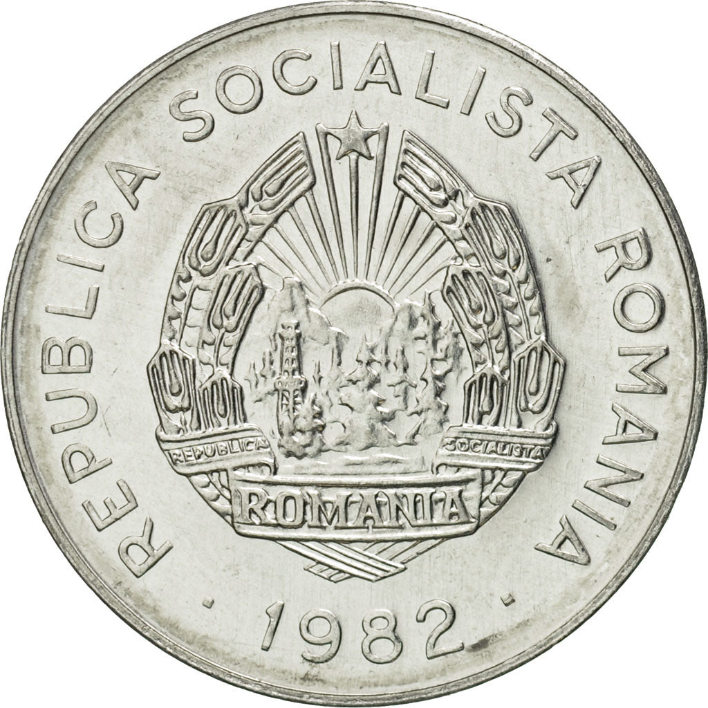 Coin, Romania, 25 Bani, 1982, MS(65-70), Aluminum, KM:94a