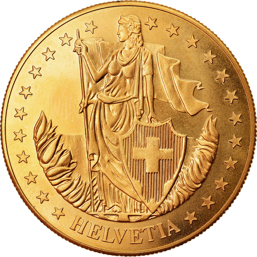 Switzerland, Medal, Herman Hesse, MS(64), Copper-Nickel Gilt