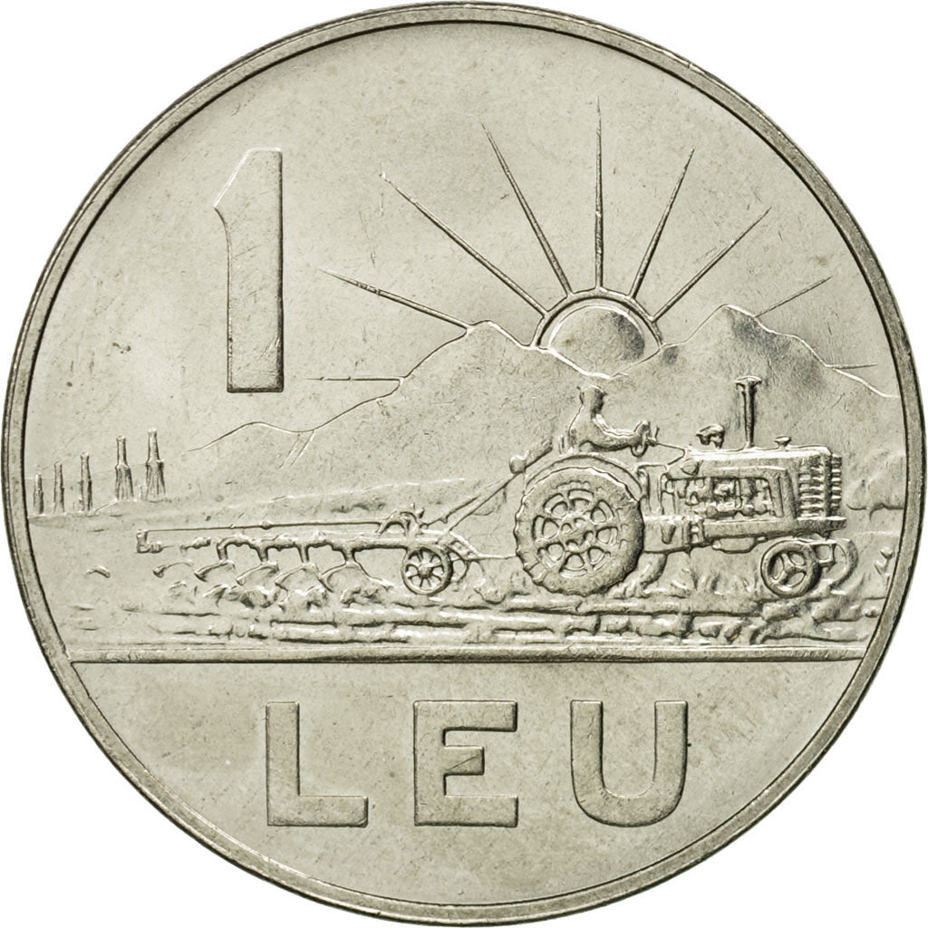 Coin, Romania, Leu, 1966, MS(65-70), Nickel Clad Steel, KM:95