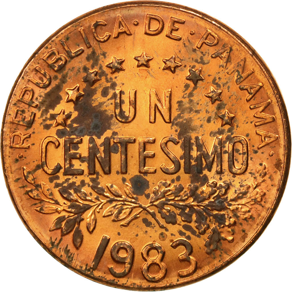 Coin, Panama, Centesimo, 1983, U.S. Mint, AU(55-58), Bronze, KM:22