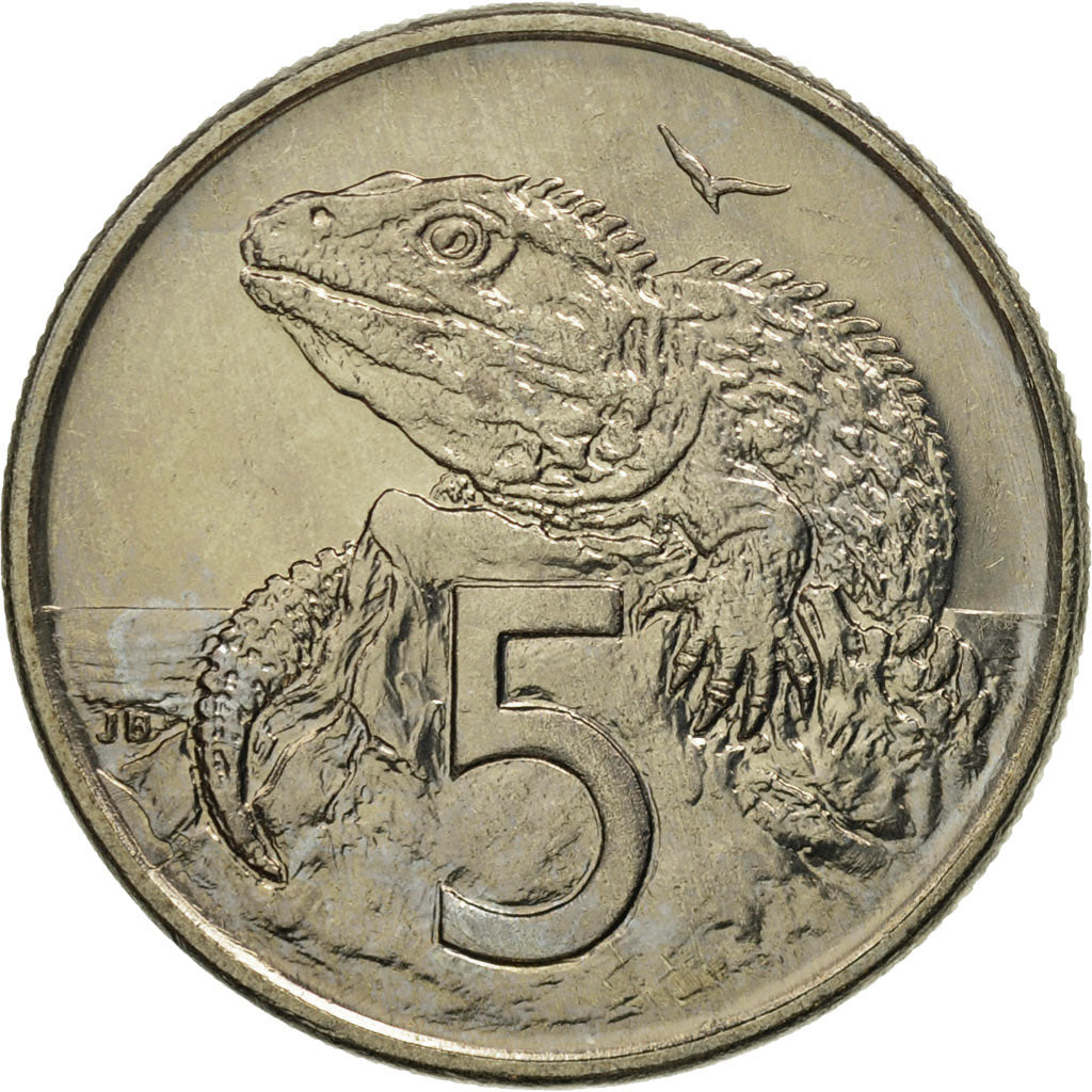 Coin, New Zealand, Elizabeth II, 5 Cents, 1981, MS(65-70), Copper-nickel