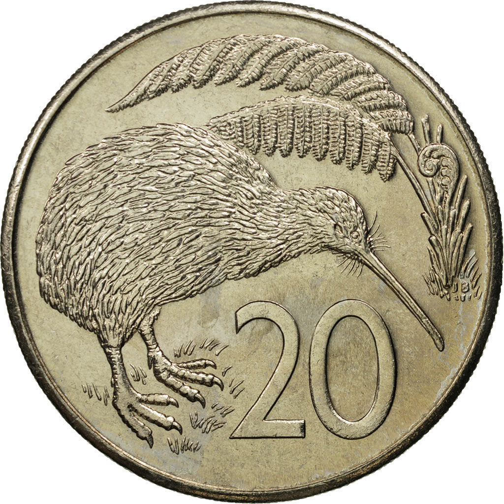 Coin, New Zealand, Elizabeth II, 20 Cents, 1981, MS(65-70), Copper-nickel