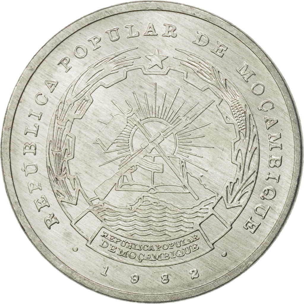 Mozambique, 5 Meticais, 1982, MS(65-70), Aluminum, KM:101