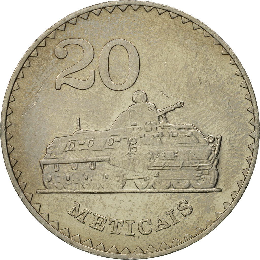 Mozambique, 20 Meticais, 1980, MS(64), Copper-nickel, KM:103