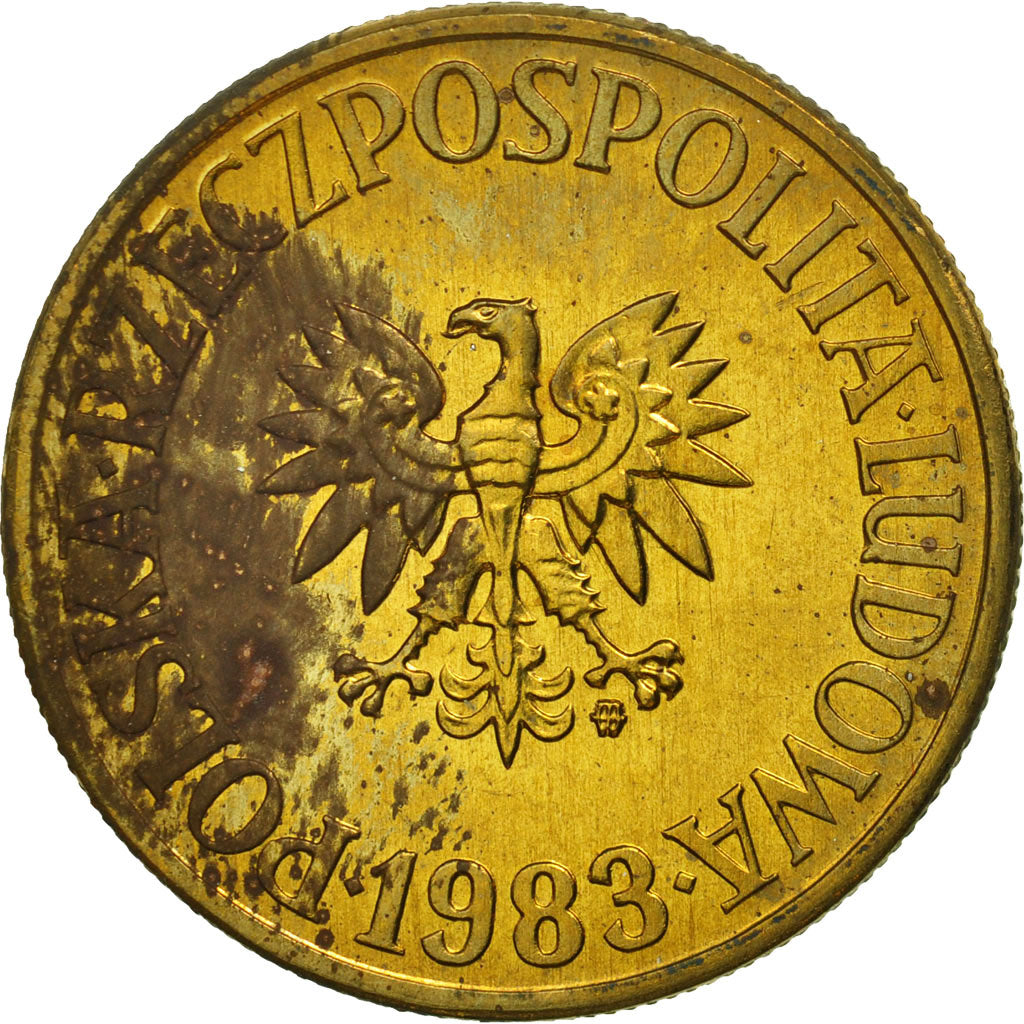Coin, Poland, 5 Zlotych, 1983, Warsaw, MS(63), Brass, KM:81.1