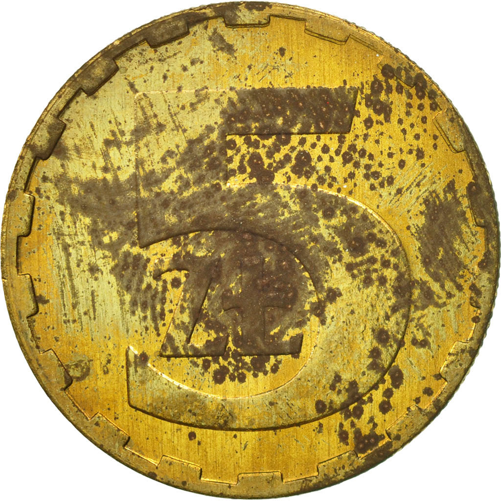 Coin, Poland, 5 Zlotych, 1983, Warsaw, MS(63), Brass, KM:81.1