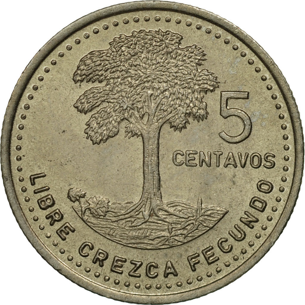 Guatemala, 5 Centavos, 1985, MS(65-70), Copper-nickel, KM:276.3