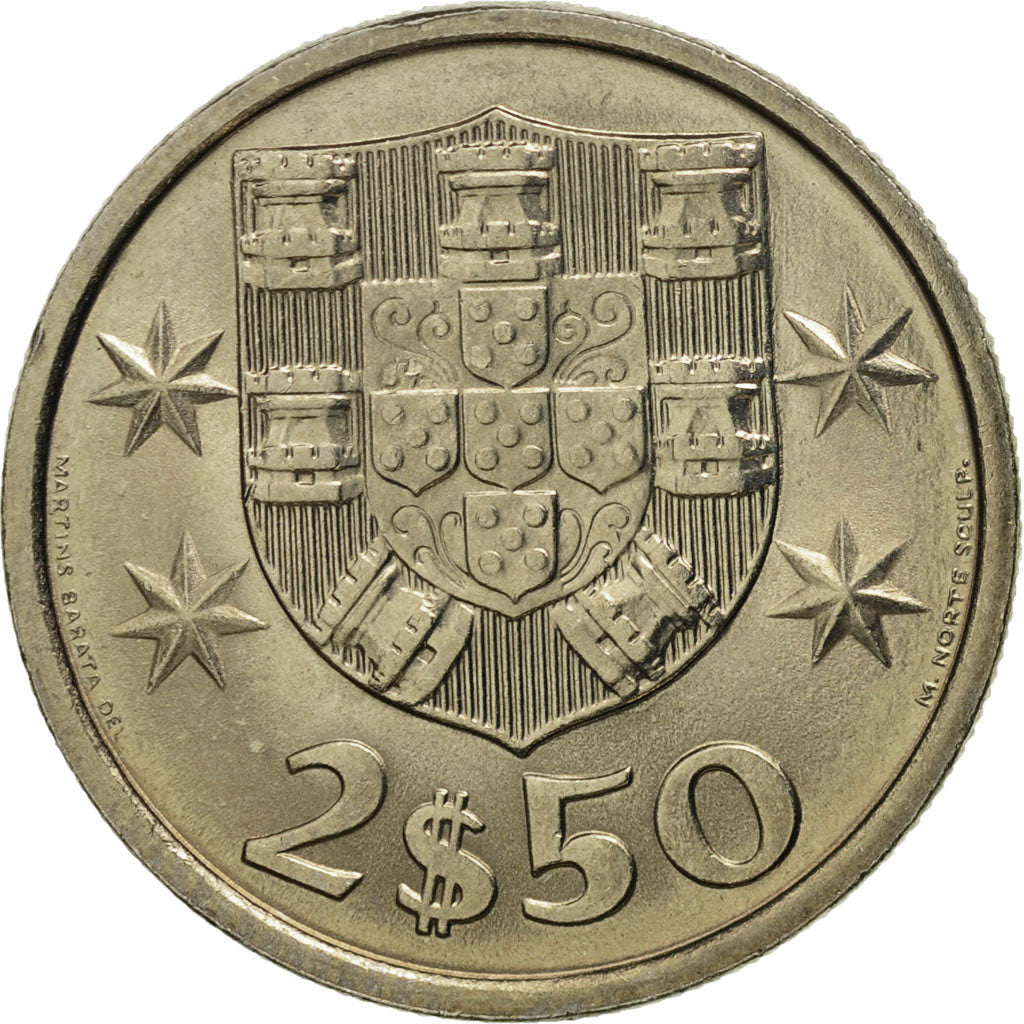 Portugal, 2-1/2 Escudos, 1984, MS(65-70), Copper-nickel, KM:590