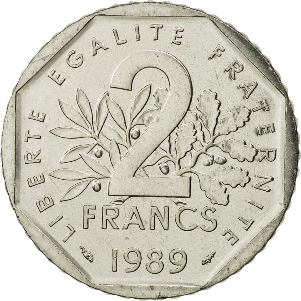 Moneta, Francia, Semeuse, 2 Francs, 1989, Paris, FDC, Nichel, KM:942.1