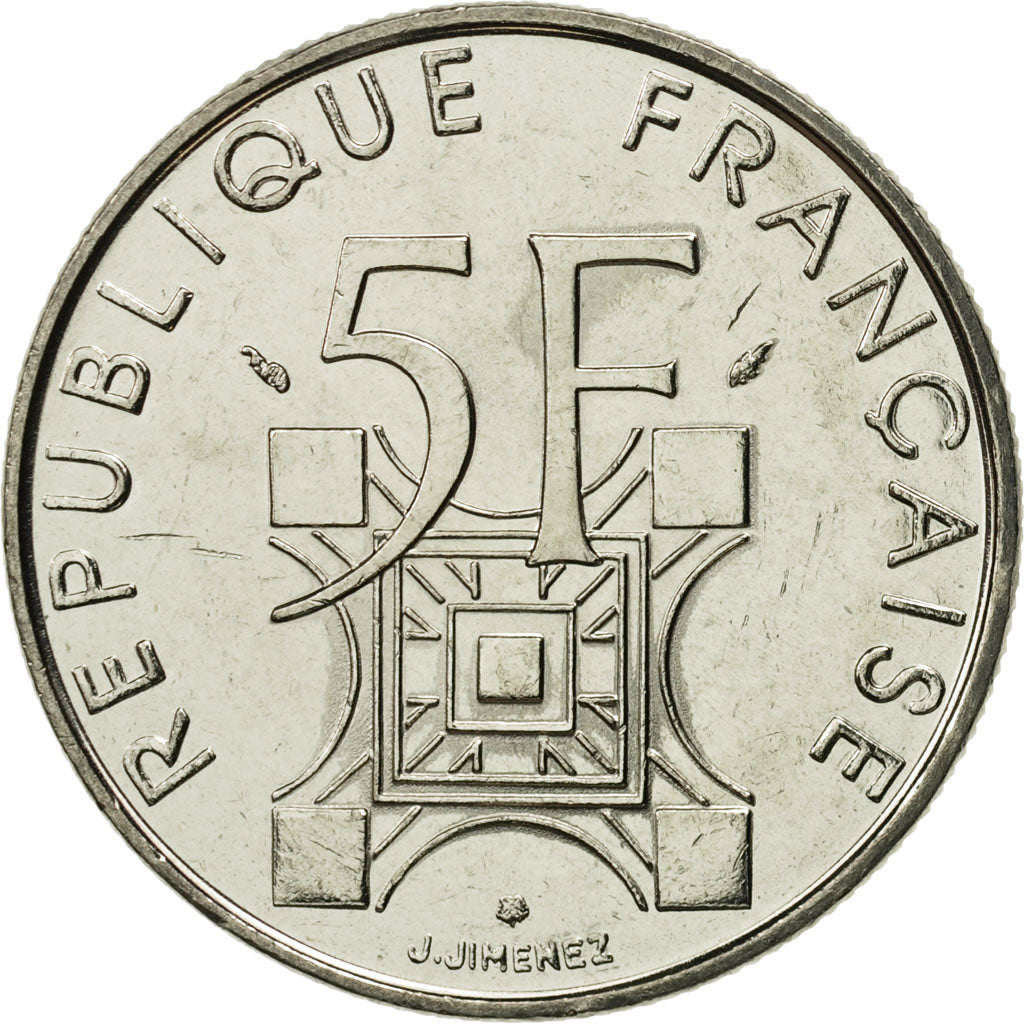 Monnaie, France, Tour Eiffel, 5 Francs, 1989, Paris, FDC, Nickel, KM:968