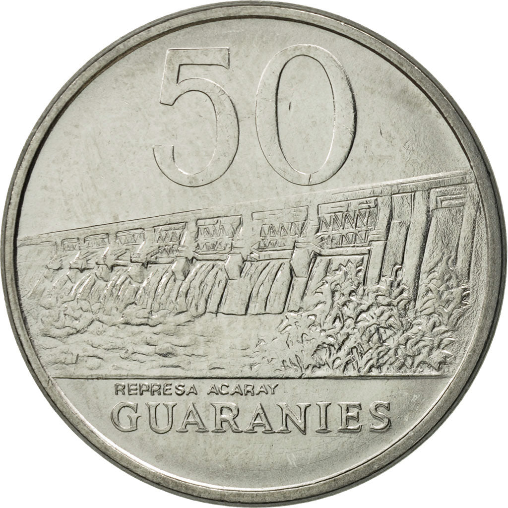 Coin, Paraguay, 50 Guaranies, 1980, MS(65-70), Stainless Steel, KM:169