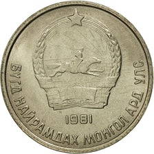Mongolei, 10 Mongo, 1981, STGL, Copper-nickel, KM:30