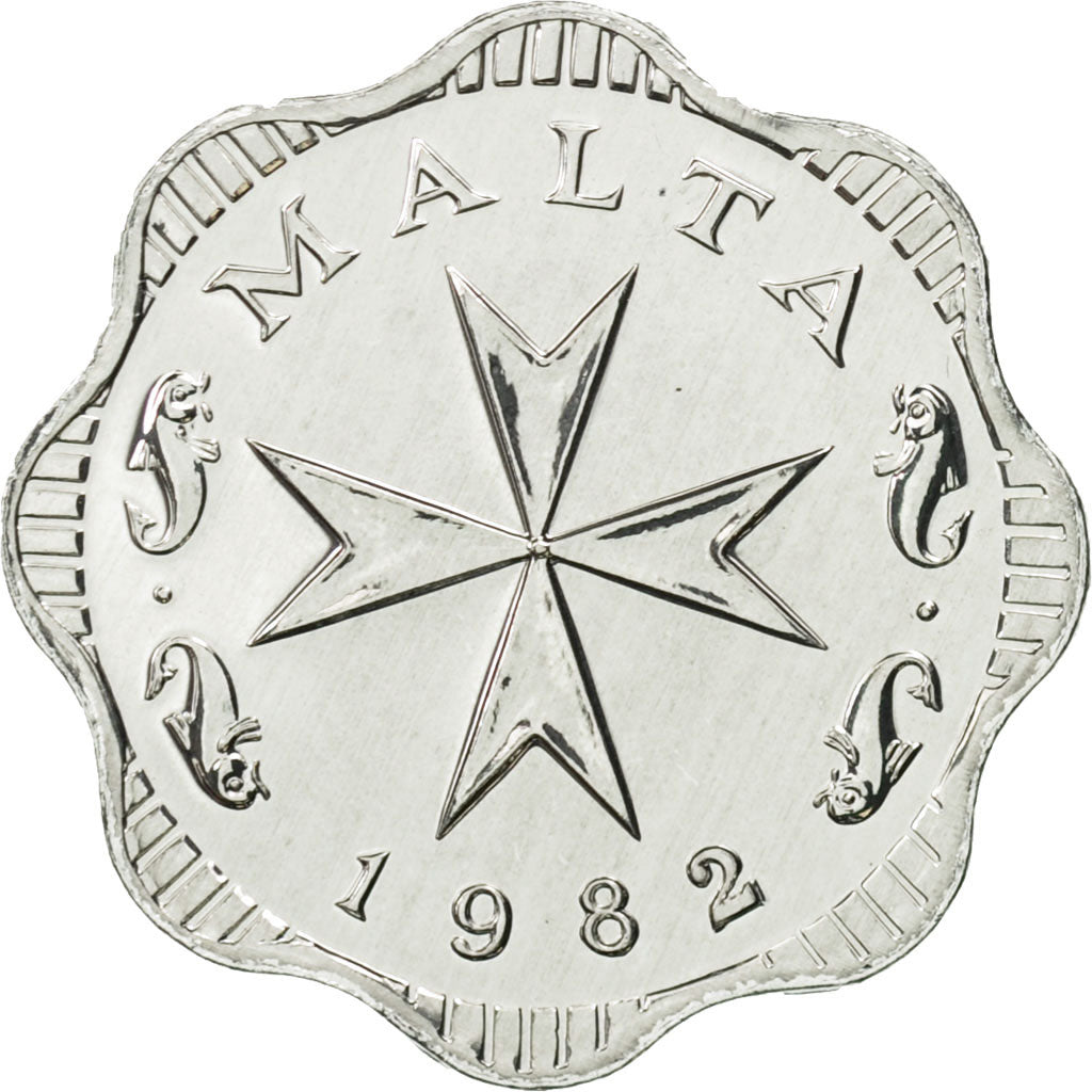 Malta, 2 Mils, 1982, Franklin Mint, FDC, Alluminio, KM:54