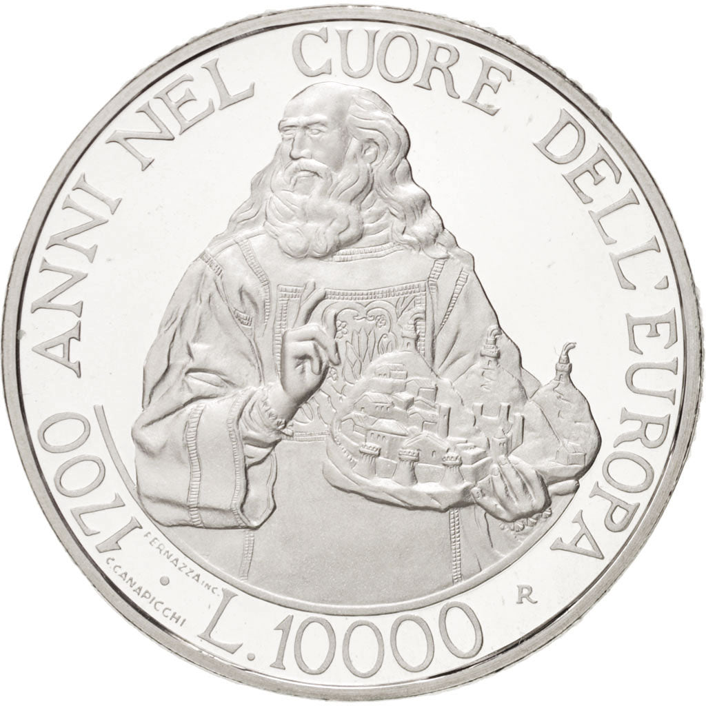San Marino, 10000 Lire, 2000, FDC, Argento, KM:419