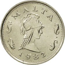 Malta, 2 Cents, 1982, British Royal Mint, MS(65-70), Copper-nickel, KM:9