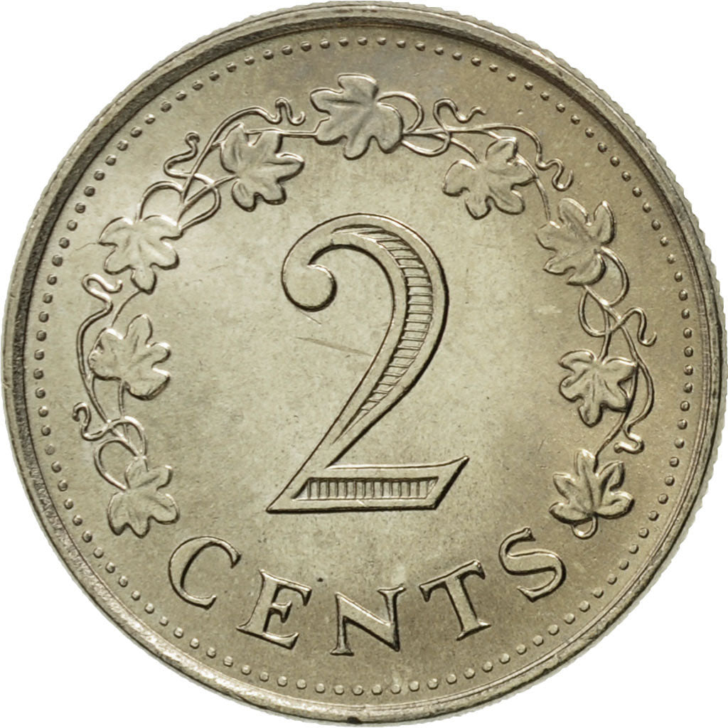 Malta, 2 Cents, 1982, British Royal Mint, MS(65-70), Copper-nickel, KM:9