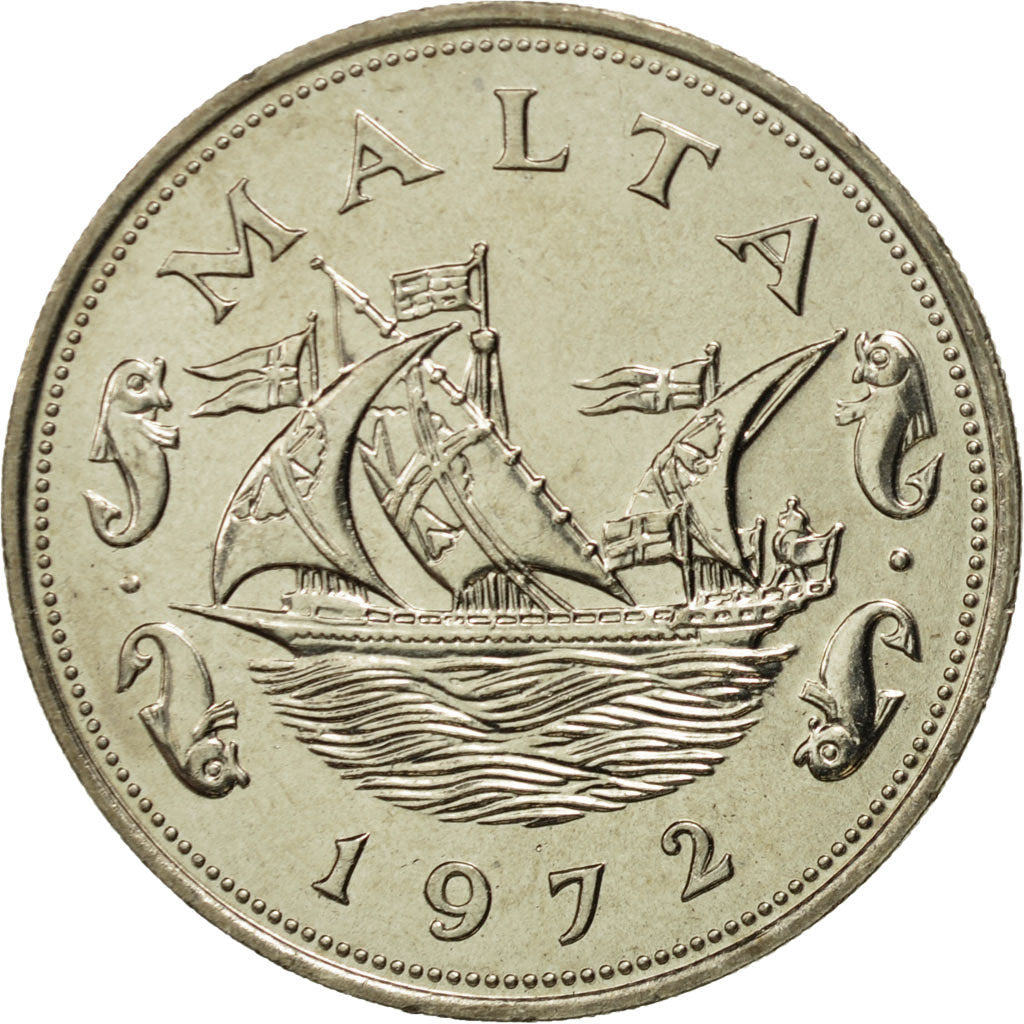 Moneta, Malta, 10 Cents, 1972, British Royal Mint, FDC, Rame-nichel, KM:11