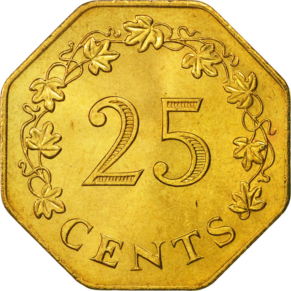 Malta, 25 Cents, 1975, FDC, Ottone, KM:29