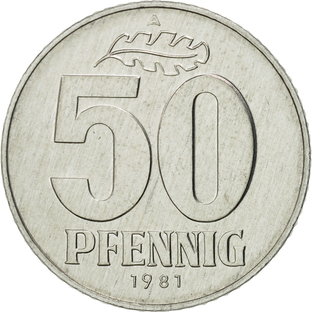 Coin, GERMAN-DEMOCRATIC REPUBLIC, 50 Pfennig, 1981, Berlin, MS(65-70), Aluminum