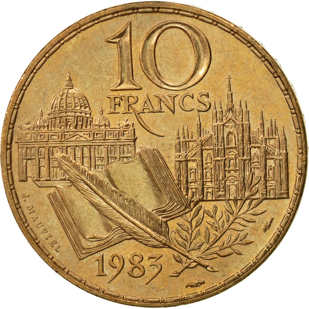 Monnaie, France, Stendhal, 10 Francs, 1983, Paris, SPL, Nickel-Bronze, KM:953