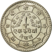 Nepal, SHAH DYNASTY, Birendra Bir Bikram, Rupee, 1979, MS(65-70), Copper-nickel
