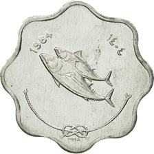 MALDIVE ISLANDS, 5 Laari, 1984, MS(65-70), Aluminum, KM:69