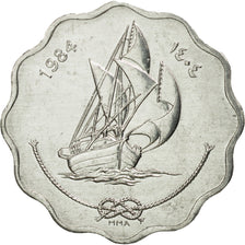 MALDIVE ISLANDS, 10 Laari, 1984, MS(65-70), Aluminum, KM:70