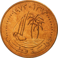 Qatar, Hamad bin Khalifa, 10 Dirhams, 1973, Paris, UNZ, Bronze, KM:1