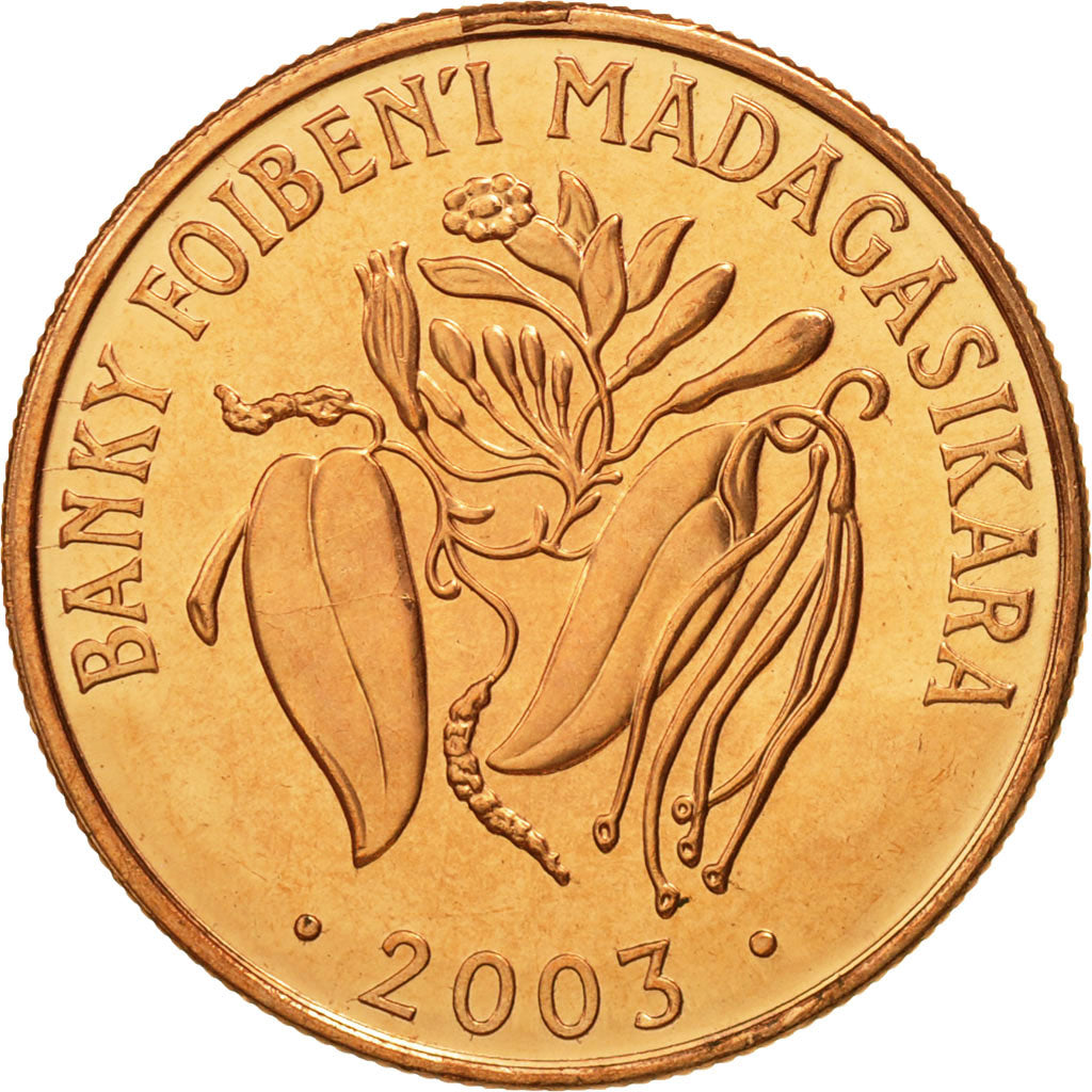 Madagascar, 2 Ariary, 2003, Royal Canadian Mint, MS(65-70), Copper Plated Steel