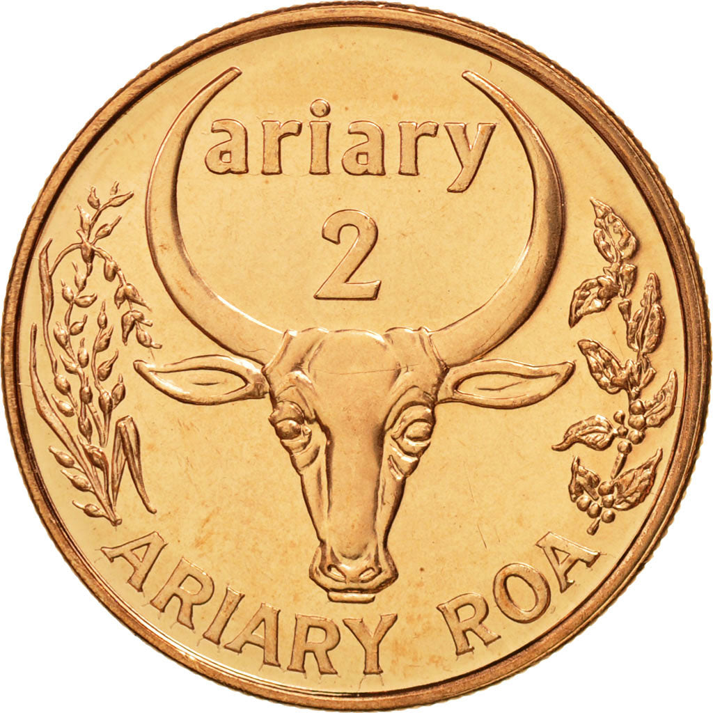 Madagascar, 2 Ariary, 2003, Royal Canadian Mint, MS(65-70), Copper Plated Steel