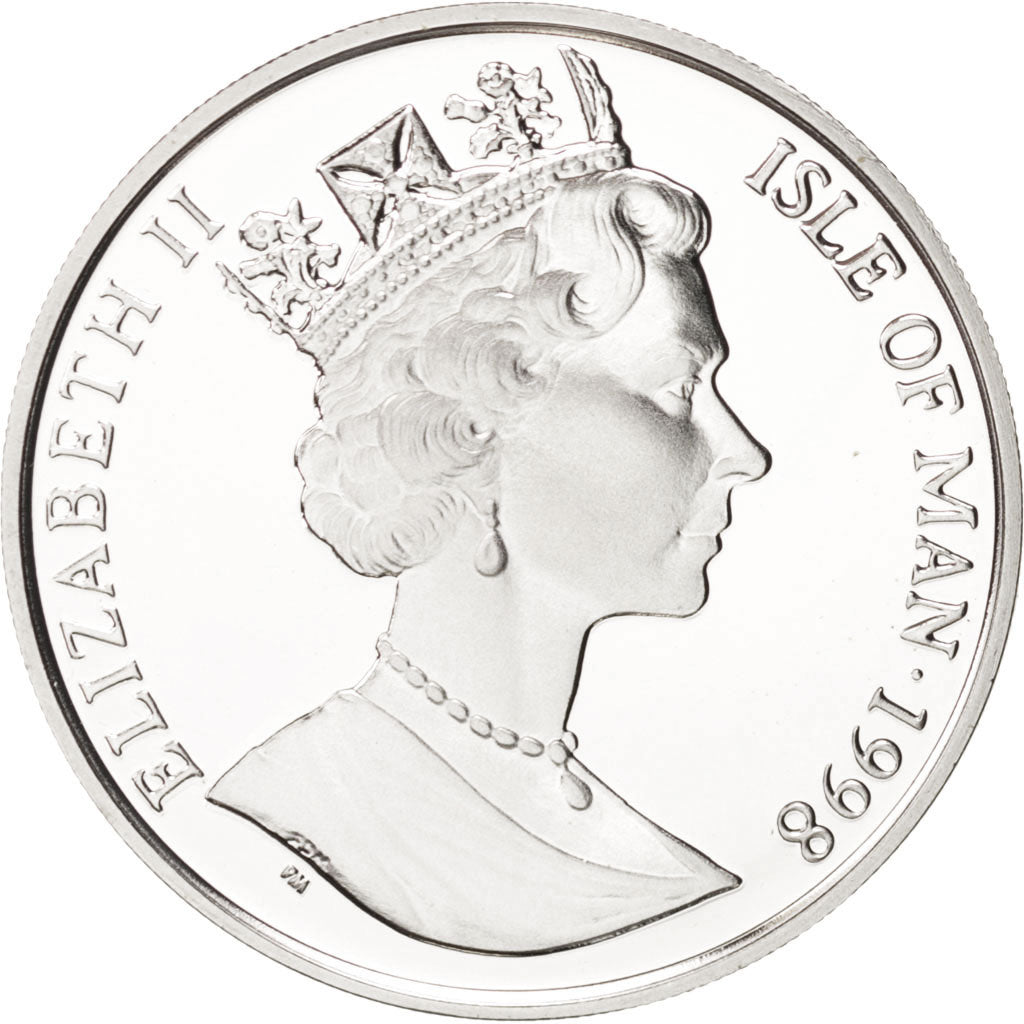 Isola di Man, Elizabeth II, 10 Euro, 1998, Pobjoy Mint, FDC, Argento, KM:910