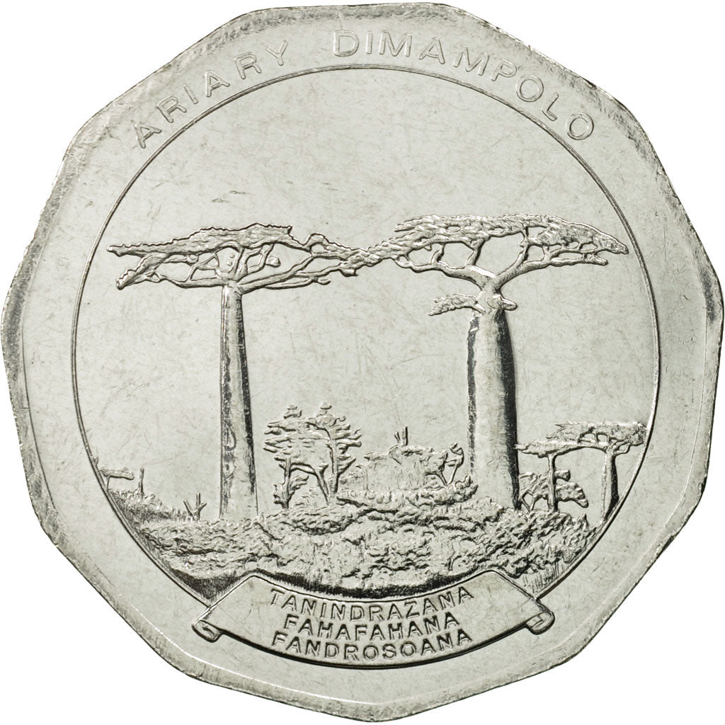 Madagascar, 50 Ariary, 2005, Royal Canadian Mint, MS(65-70), Stainless Steel