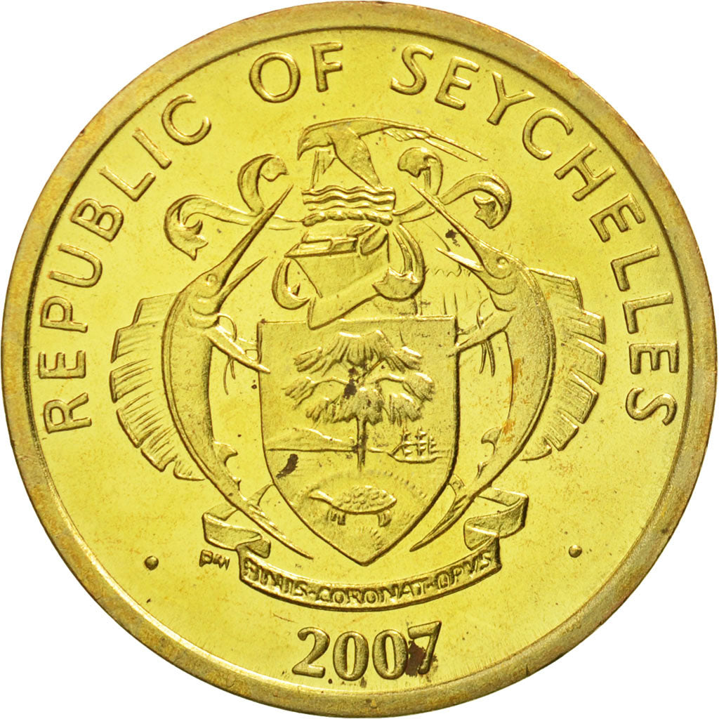 Seychelles, 10 Cents, 2007, Pobjoy Mint, MS(65-70), Brass plated steel, KM:48a